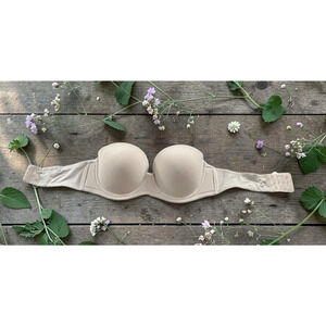 Delimira Taupe Tan Underwire Contour Multiway Full Coverage Strapless Bra Sz 36C